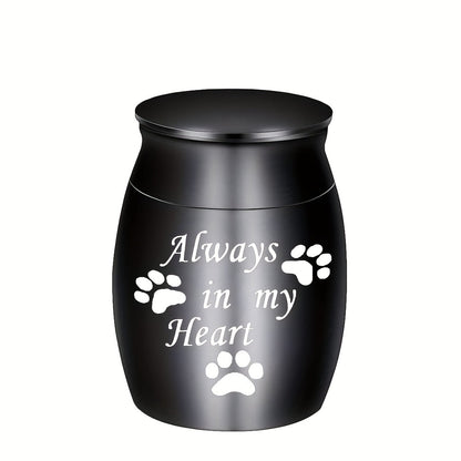 Petites urnes souvenirs pour cendres humaines et animaux - Mini urne funéraire de 1,57 pouce en alliage d'aluminium, support à cendres commémoratif « Always in My Heart », 6 couleurs disponibles