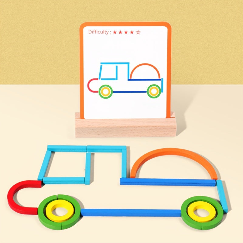 Jouet à tiges et perles pour la motricité fine et la reconnaissance des couleurs, trieur de formes créatif pour l'éveil, activité éducative Montessori pour la maternelle, cadeau idéal pour filles et garçons de 2 à 5 ans