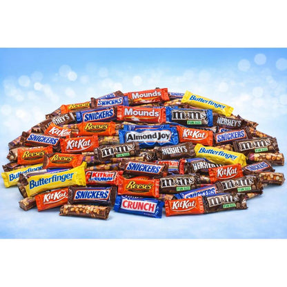 Mélange de chocolats assortis en vrac, format individuel, emballés individuellement - Assortiment chocolat au lait, caramel et beurre de cacahuète, sachet pour fête, 1 lb, 3 lb, 6 lb