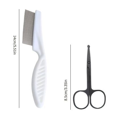 Pet Grooming Kit with Safety Scissors and Face Towel - 2-Piece Rounded-Tip Grooming Set for Cats and Dogs, Removes Tear Stains and Fur Knots, Safe Eye Area Trimming Tool for Pet Care