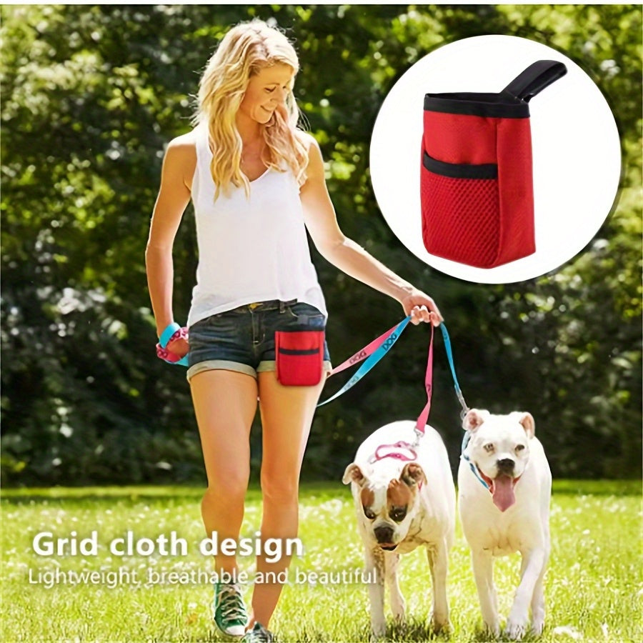 Pochette de friandises pour dressage de chien avec fermeture sécurisée – Sacoche de ceinture portable pour récompenses lors du dressage à l'obéissance et à l'agilité, alimentation du chiot en déplacement, polyester durable, noir ou rouge