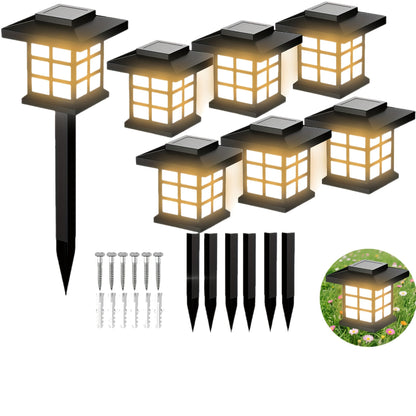 Lot de 6/12/24 lampes solaires d'extérieur pour jardin, étanches IP44 | Éclairage paysager LED blanc chaud/multicolore pour allée, cour, terrasse et décoration de fête – Marche/arrêt automatique