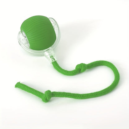 Balle jouet pour chat LED avec corde à queue - Balle interactive électrique intelligente à rotation automatique pour chats et chiots, balle bondissante automatique pour l'exercice du chat, soulagement de l'ennui et jeu en intérieur