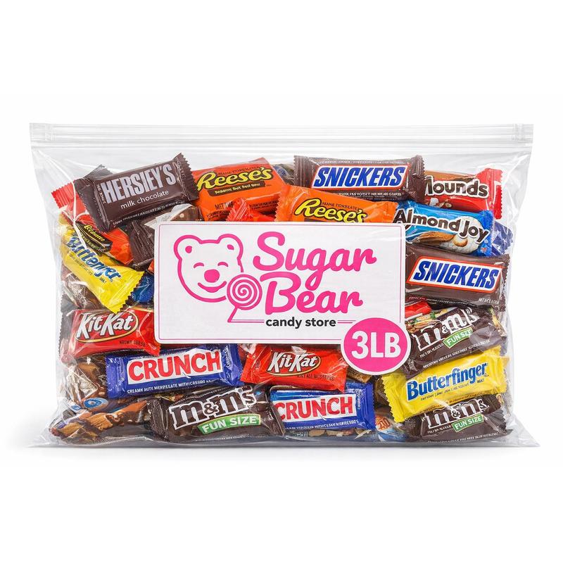Mélange de chocolats assortis en vrac, format individuel, emballés individuellement - Assortiment chocolat au lait, caramel et beurre de cacahuète, sachet pour fête, 1 lb, 3 lb, 6 lb
