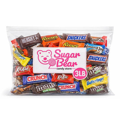 Mélange de chocolats assortis en vrac, format individuel, emballés individuellement - Assortiment chocolat au lait, caramel et beurre de cacahuète, sachet pour fête, 1 lb, 3 lb, 6 lb