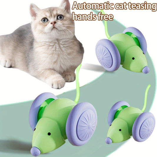 Jouet pour chat souris électrique intelligente à détection automatique - Jouet interactif pour chaton, anti-ennui, divertissement autonome, jouet pour chat à mouvement automatique, exercice et jeu mains libres pour chats d'intérieur