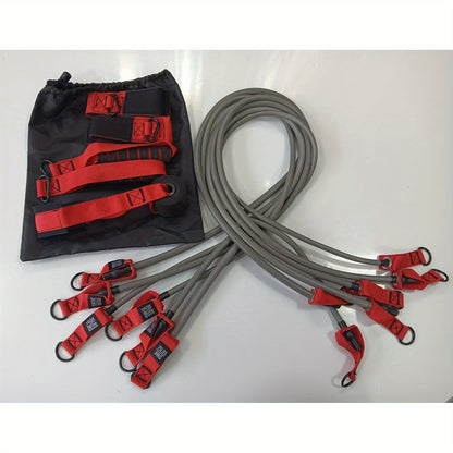 Ensemble de bandes de résistance robustes de 136 kg, kit de musculation pour salle de sport à domicile avec poignées, ancrage de porte et sangles de cheville, entraînement complet du corps pour le renforcement musculaire, la tonification et la rééducation