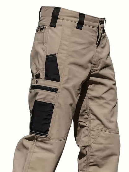 Pantalon cargo tactique pour homme, lot de 2, tissu ripstop, multi-poches, pantalon de travail d'extérieur pour camping, randonnée, chasse, pêche, coupe droite, passants de ceinture, S-XXXL
