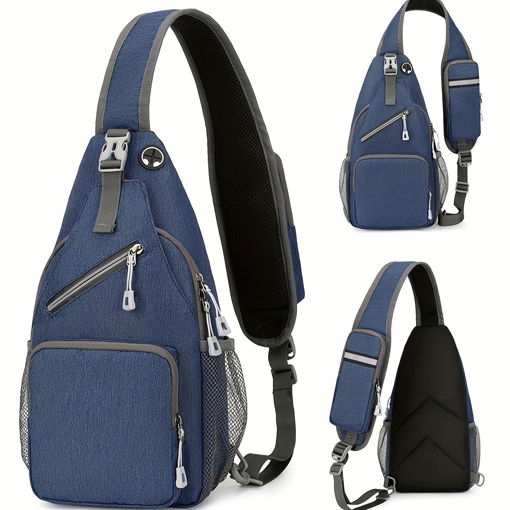 Sac à bandoulière grande capacité pour hommes et femmes – Sac de voyage polyvalent style sport brodé avec fermeture éclair sécurisée, idéal pour les trajets quotidiens mains libres et les activités en plein air, plusieurs coloris disponibles