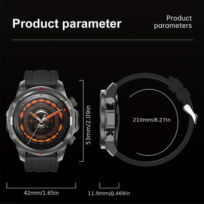 GPS Smartwatch for Men – 360×360 HD Screen, AI Voice, Wireless Calling, NFC, Compass, LED Lighting, Motion Trajectory, Outdoor Sport Fitness Tracker, Father's Day Gift