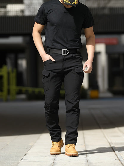 Pantalon cargo tactique léger à séchage rapide pour homme – Pantalon de randonnée respirant multi-poches avec ceinture, coupe décontractée pour travail en extérieur, toutes saisons, résistant à l'usure – M à XXXL, Noir / Gris / Kaki