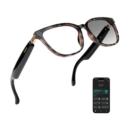 Lunettes intelligentes avec traduction instantanée en 160 langues, assistant GPT, audio Bluetooth 5.2, appels mains libres, lecture de musique, verres photochromiques et anti-lumière bleue – Technologie portable unisexe