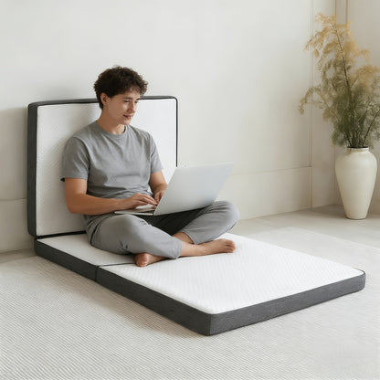 Matelas pliable en mousse à mémoire de forme 3/4/6 pouces avec housse lavable - Lit d'appoint pliable portable pour camping, VR, voyages, road trips et petits espaces