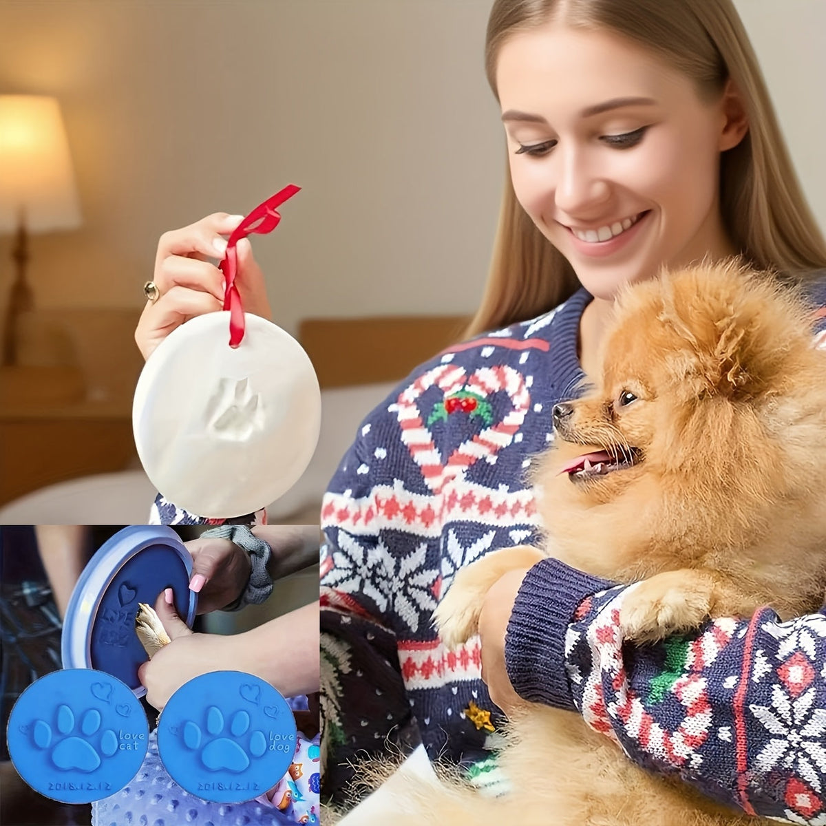 Kit de souvenir avec empreinte de patte d'animal, lot de 3 - Argile souple pour empreintes de pattes de chien et chat, cadeau commémoratif pour perte d'animal, 66g par sachet