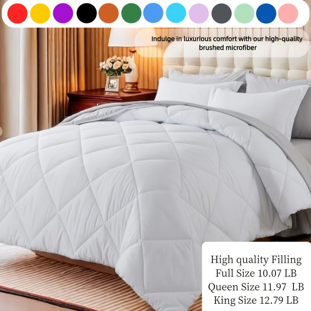 Ensemble de literie 7 pièces pour lit Queen/King – Parure de lit en microfibre douce à plis pincés, comprenant une couette, un drap-housse, un drap plat et 4 taies d'oreiller, ensemble de literie toutes saisons pour la maison et le dortoir