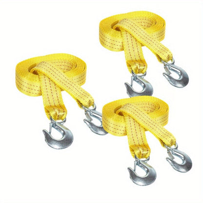 Sangle de remorquage robuste 5 tonnes 4 m – Sangle de treuil avec crochet en acier forgé pour dépannage tout-terrain, remorquage d'urgence pour SUV, camion, pick-up 4x4, kit de secours tout-terrain indispensable