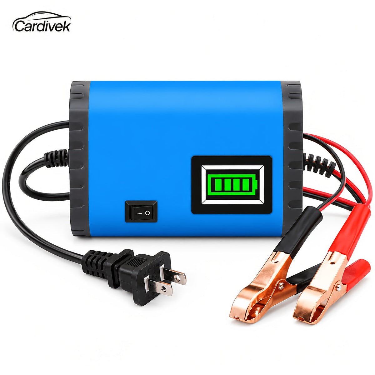 Chargeur et mainteneur de batterie de voiture intelligent 12V, chargeur d'entretien intelligent avec désulfatation et compensation de température pour batteries de 2Ah-100Ah – Compatible avec voiture, camion, moto et tondeuse à gazon