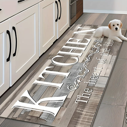 Tapis de cuisine absorbant antidérapant | Tapis de sol anti-fatigue à imprimé premium | Tapis de porte lavable pour cuisine, salle de bain, buanderie, chambre et couloir | Aspect bois et uni | Tailles multiples de 50x80 cm à 60x180 cm