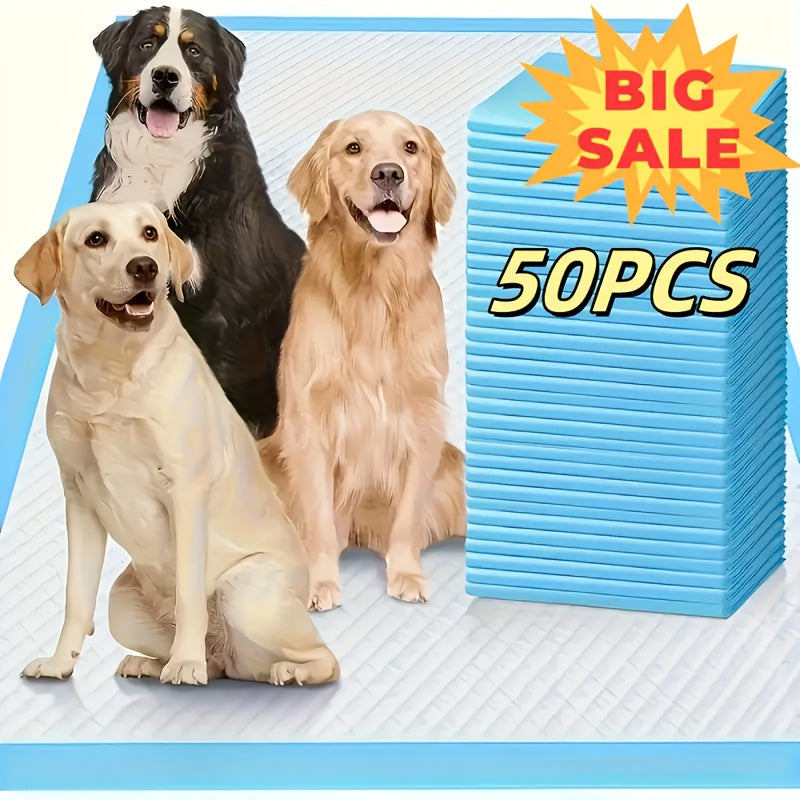 Alèses pour chiens extra larges 60x60 cm – Tapis de propreté jetables super absorbants et anti-fuites pour chiots avec contrôle des odeurs, utilisation intérieure et extérieure, disponibles en paquets de 50 et 200 unités