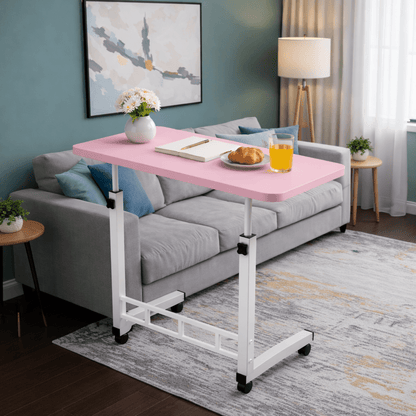 Table pour ordinateur portable mobile réglable en hauteur avec roulettes, bureau d'ordinateur de chevet roulant pour lit et canapé, table d'appoint pour chambre, dortoir et petits espaces, disponible en 8 couleurs