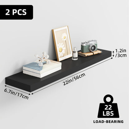 Étagères murales flottantes en bois, lot de 2/4/6, 15,7, 19,7, 22 pouces, étagères murales pour salon, cuisine, salle de bain, chambre, supportant 13,6 kg, noyer, marron, blanc, noir, gris, décoration et rangement maison