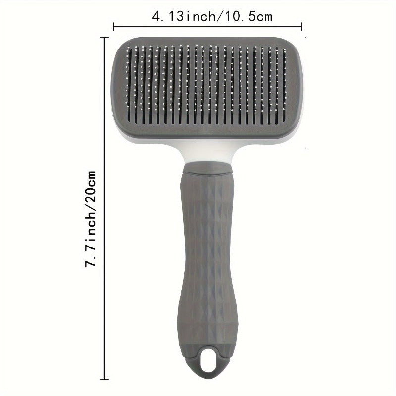 Brosse de toilettage autonettoyante pour animaux – Outil de massage et de démêlage doux pour la peau pour chiens et chats à poils longs et courts – Brosse carde facile à démonter et autonettoyante en un clic pour l'élimination des poils morts