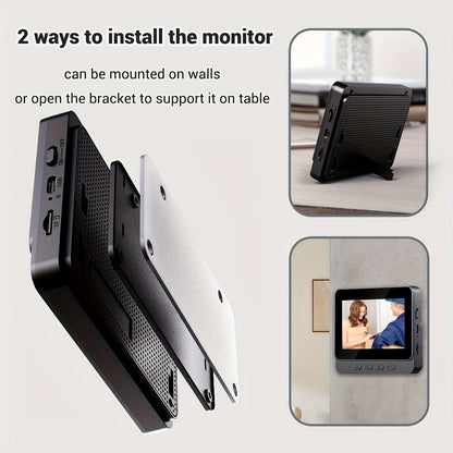 Wireless Video Doorbell Camera with Indoor Monitor – 1080P FHD, No Wi-Fi Needed, Night Vision, Two-Way Audio, 4.3" IPS Screen, Long Battery Life, SD Card Storage, Easy Install for Home Security