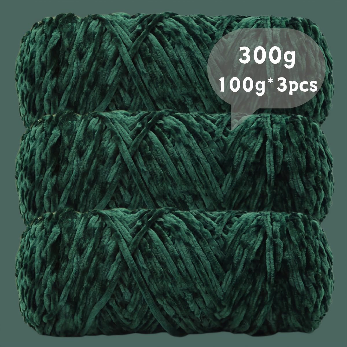 Fil chenille velours, lot de 3 pelotes de 300 g (3 x 100 g), laine douce et épaisse pour tricot et crochet, 47 couleurs, idéal pour débutants, artisanat de luxe pour pulls, écharpes, bonnets, poupées, sacs, amigurumi et projets DIY