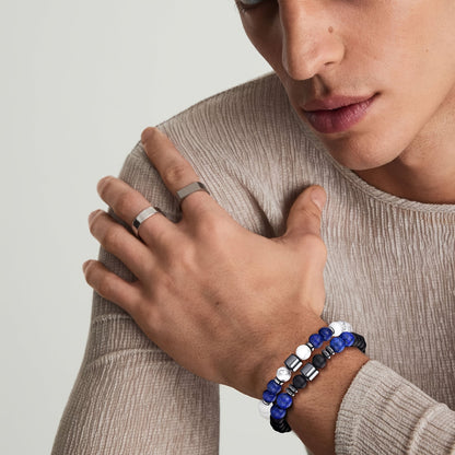 Lot de 12 bracelets en perles de pierre naturelle œil de tigre pour hommes et femmes – Bracelet bohème réglable de 8 mm avec perles noires, bijou de poignet unisexe aux tons terreux, cadeau de fête des pères idéal pour la famille