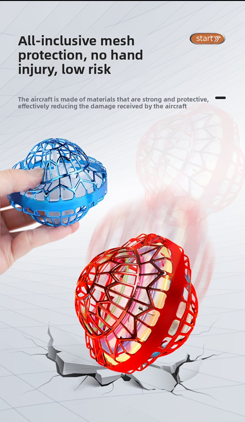 Jouet balle volante magique OVNI avec lumière LED – Contrôle manuel, balle boomerang à lévitation, contrôle intelligent par gestes, jeu intérieur/extérieur, cadeau de fête pour enfants, garçons et filles, Halloween, Noël