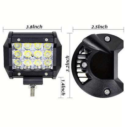 Kit de barre lumineuse de travail à LED pour camion tout-terrain, Jeep, SUV, UTV, VTT et tracteur – Barre lumineuse de 22" et 10" + pods LED de 4", 2000-3000 lumens, 12-24 V, aucune batterie requise, configurations multiples