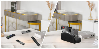 Organisateur de bureau avec 5 compartiments pour télécommandes – Boîte de rangement de chevet pour télécommandes TV, stylos, lunettes, fournitures de bureau et accessoires domestiques