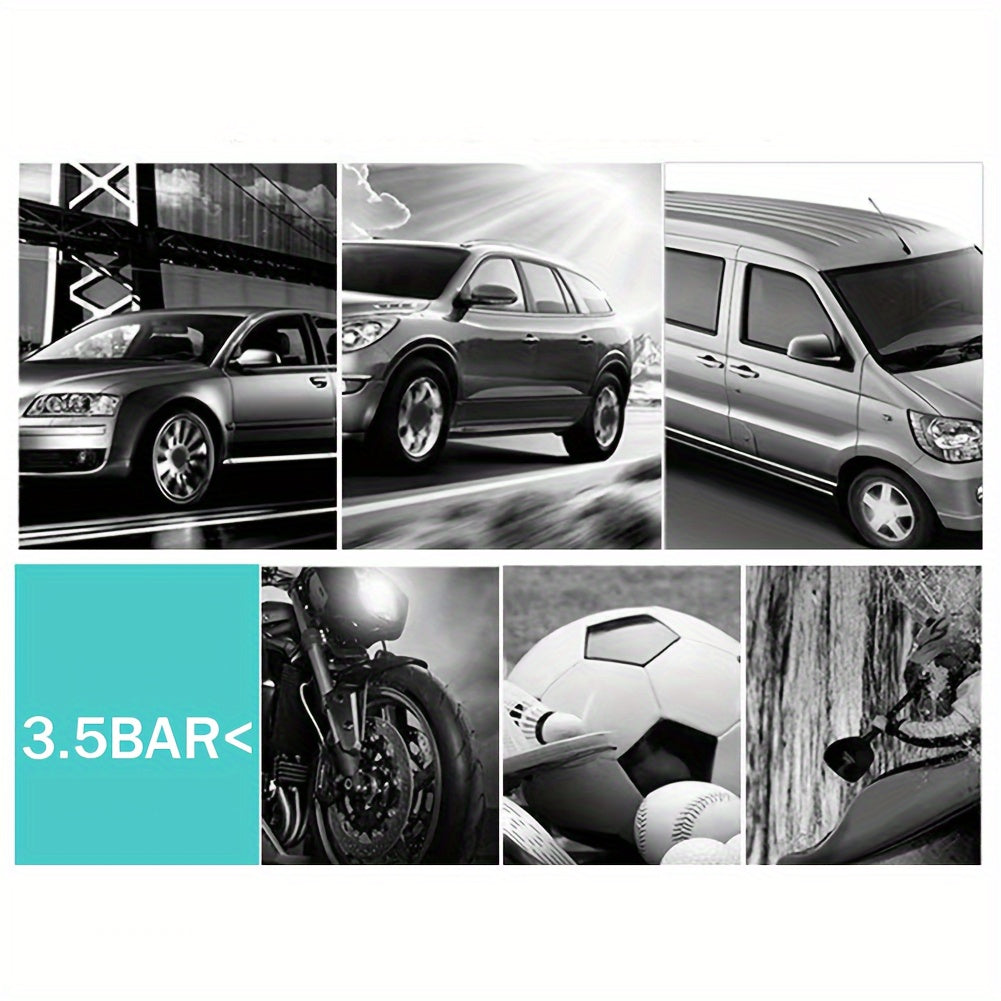 Compresseur d'air portable 12V 150 PSI – Pompe à air automatique à double cylindre avec manomètre numérique LED, arrêt automatique et lampe LED pour voiture, SUV, camion, vélo, ballon de basket et structures gonflables