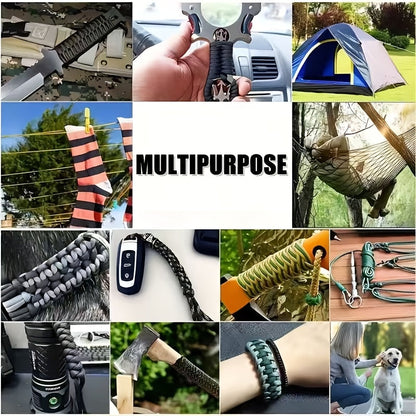 Corde de tente en paracorde à 7 brins, corde d'extérieur polyvalente – Corde de camping en nylon pour haubanage de tente, bracelet, porte-clés, sac à dos, 30 m 50 m 100 m, couleurs vives, structure robuste