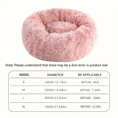 Grand panier rond pour chat toutes saisons - Nid circulaire doux et confortable pour chats et petits chiens, tapis de couchage universel avec coussin en peluche pour animaux d'intérieur
