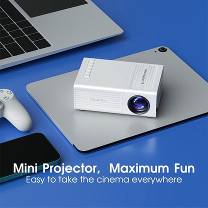 Mini projecteur portable, prise en charge 4K, natif 720P LCD – Projecteur de cinéma maison et d'extérieur compatible avec iPhone, Android, ordinateur portable, USB, HDMI pour jeux, films et présentations