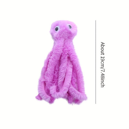 Jouet pour chat pieuvre mignon – Peluche à mâcher résistante aux morsures pour chats et chatons, jouet interactif pour le nettoyage des dents pour jeu en intérieur, peluche douce avec herbe à chat