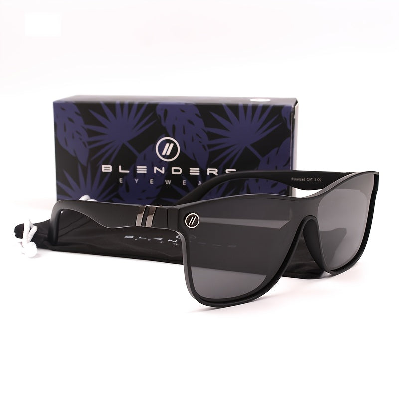 Lunettes de soleil polarisées pour hommes et femmes - Verres miroirs monoblocs, monture carrée vintage, protection UV400, style rétro pour la conduite, les voyages et le quotidien