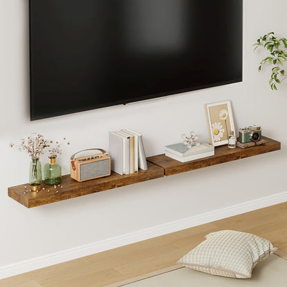 Étagères murales flottantes en bois, lot de 2/4/6, 15,7, 19,7, 22 pouces, étagères murales pour salon, cuisine, salle de bain, chambre, supportant 13,6 kg, noyer, marron, blanc, noir, gris, décoration et rangement maison