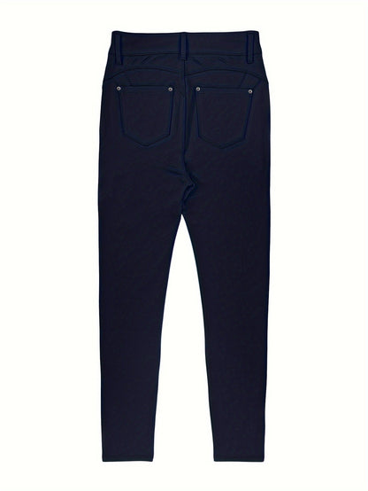 Jean skinny stretch taille haute pour femme, détail bouton en métal, style urbain, pantalon en jean coupe ajustée, 10 couleurs, S-XXL