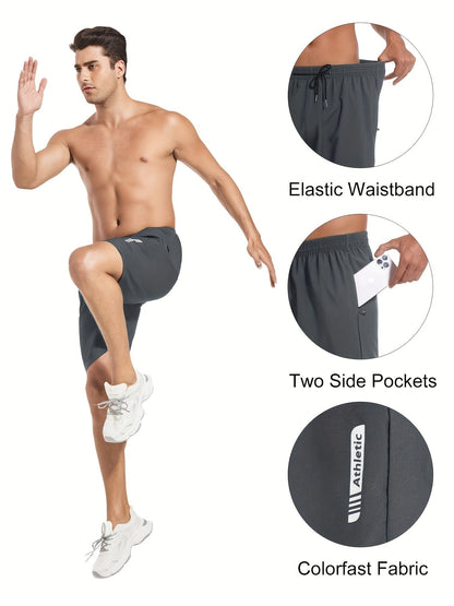 Lot de 5 shorts de sport pour homme – Shorts de gym et de basketball à séchage rapide avec taille élastique et poche latérale zippée, vêtements de sport légers pour la course, la randonnée et le quotidien
