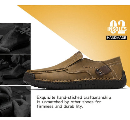 Mocassins de conduite cousus main pour homme, chaussures à enfiler légères et respirantes – Mocassins décontractés style bateau pour le travail, les voyages, la marche et l'extérieur, tailles US 4–12,5