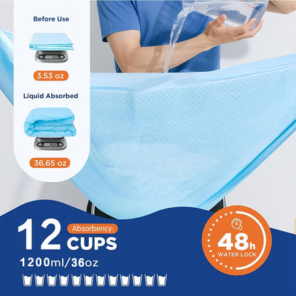 Alèses pour chiens extra larges 147 x 81 cm, lot de 40, tapis d'apprentissage jetables pour chiots, ultra-absorbants et anti-fuites, pour chiens, chats et incontinence adulte
