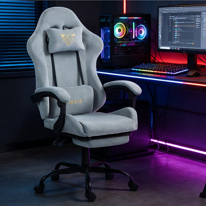 Chaise de bureau gaming ergonomique style course avec soutien lombaire, dossier haut réglable pour adultes et adolescents, fauteuil inclinable pour ordinateur PC