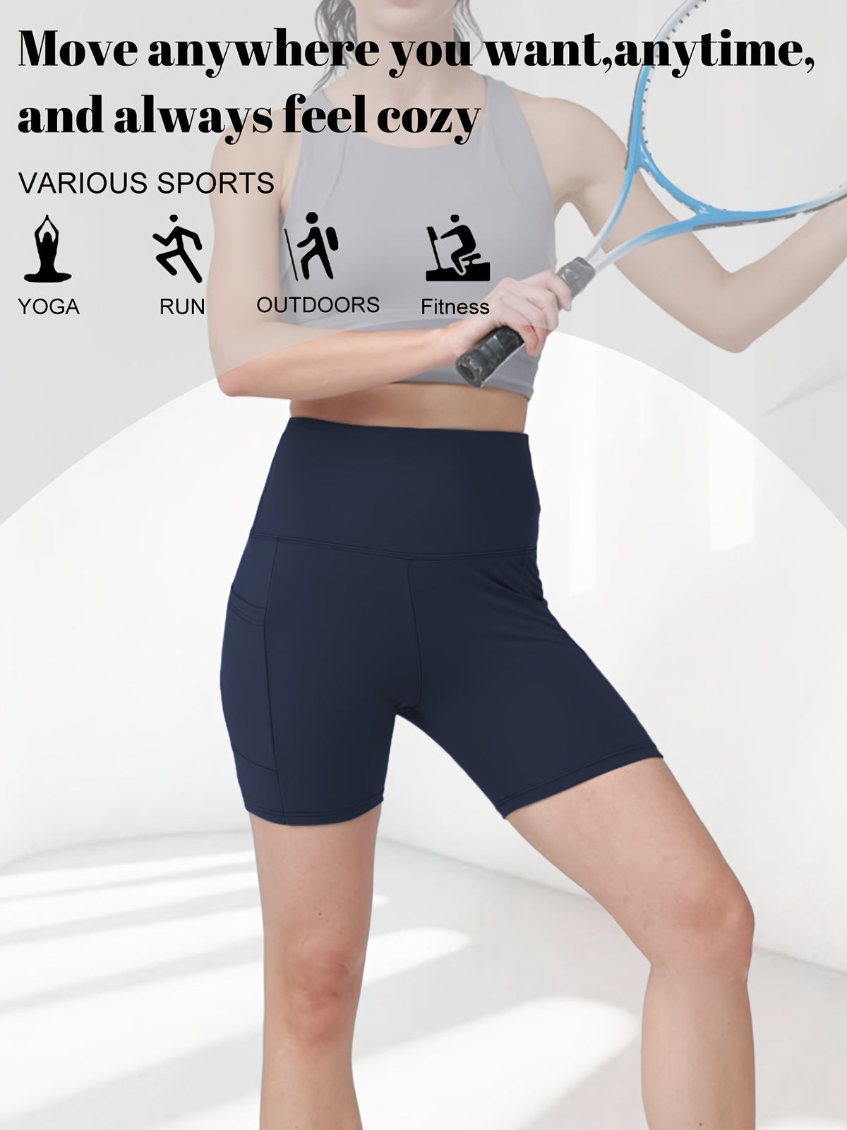 Shorts de yoga taille haute pour femmes, shorts de cyclisme hautement élastiques et absorbant la transpiration avec contrôle du ventre, shorts de sport extensibles pour l'entraînement, la course, la salle de sport, le fitness et le quotidien
