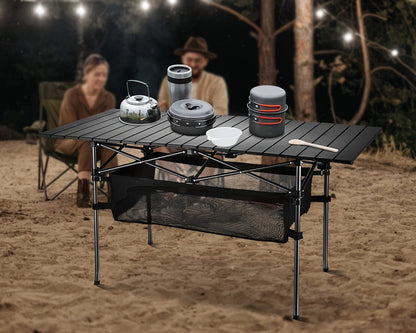 Table de camping pliante avec sac de transport – Table d'extérieur légère et portable, 3 tailles disponibles pour le camping, la plage, le pique-nique, le barbecue, le jardin, le bateau et les voyages, installation et rangement faciles