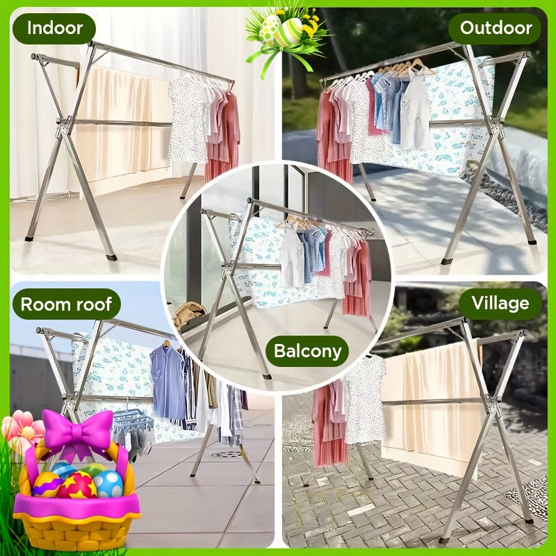 Séchoir à linge en acier inoxydable, 160 cm et 200 cm, rétractable, pliable et robuste, étendoir à linge intérieur/extérieur repliable avec longueur réglable pour balcon, chambre et buanderie