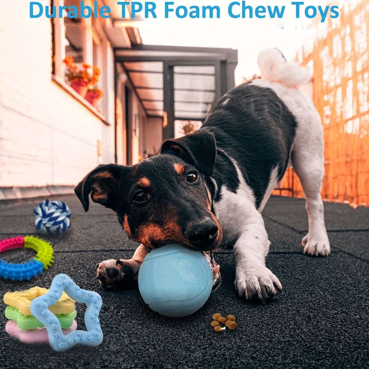 Lot de jouets de dentition pour chiots – Assortiment de jouets à mâcher, cordes, jouets couineurs et balles à friandises pour petits et moyens chiens, cadeau idéal pour Noël, Halloween et les anniversaires des chiots