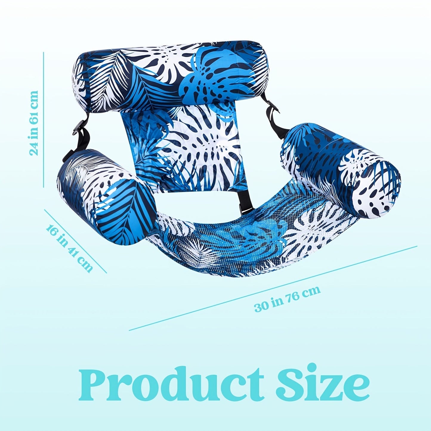 Inflatable Pool Float Chair for Adults – Leaf Design Floating Lounger with Mesh Sling, 1 & 2 Pack, Portable Summer Pool Float for Beach Lake & Pool Parties, 30x16x24 Inch