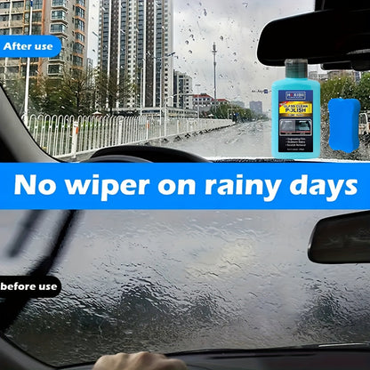 Car Glass Oil Film Cleaner & Windshield Restorer Paste – Removes Oil Film Coatings Water Spots from Auto Windshield & Home Glass, Surfactant-Free Cream Formula for Crystal Clear Visibility